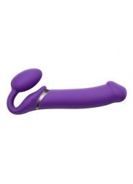 Фиолетовый безремневой вибрострапон Silicone Bendable Strap-On - size XL - Strap-on-me - купить с доставкой в Нижнем Тагиле