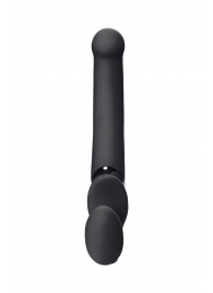 Черный безремневой вибрострапон Silicone Bendable Strap-On - size XL - Strap-on-me - купить с доставкой в Нижнем Тагиле