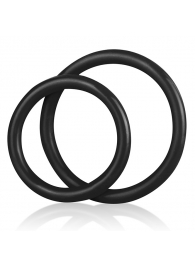 Набор из двух черных силиконовых колец разного диаметра SILICONE COCK RING SET - BlueLine - в Нижнем Тагиле купить с доставкой