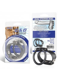 Двойное кольцо выносливости на пенис DUAL STAMINA RING - BlueLine - в Нижнем Тагиле купить с доставкой