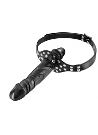 Черный кляп-фаллоимитатор Double Penis Gag - Fetish Tentation - купить с доставкой в Нижнем Тагиле