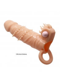 Телесная удлиняющая вибронасадка Penis Sleeve Connor - 17 см. - Baile - в Нижнем Тагиле купить с доставкой
