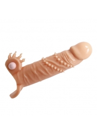 Телесная удлиняющая вибронасадка Penis Sleeve Connor - 17 см. - Baile - в Нижнем Тагиле купить с доставкой