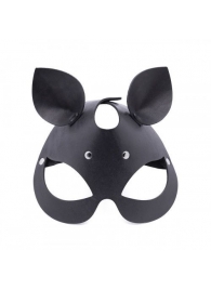 Черная кожаная маска  Кошка  с маленькими ушками - Crazy Handmade - купить с доставкой в Нижнем Тагиле