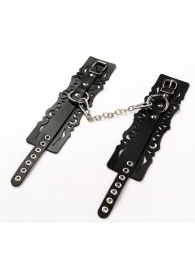 Узорчатые кожаные оковы с регулируемыми ремешками - Crazy Handmade - купить с доставкой в Нижнем Тагиле