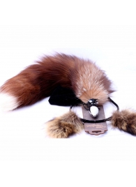 Игровой комплект: серебристая анальная пробка с пушистым хвостом и ободок-ушки - Crazy Handmade - купить с доставкой в Нижнем Тагиле