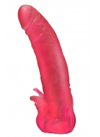 Розовая насадка для страпона с клиторальными лепестками - 18,5 см. - LOVETOY (А-Полимер) - купить с доставкой в Нижнем Тагиле