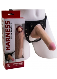 Страпон Harness из двух предметов: трусики с плугом и насадка-фаллос - 17 см. - LOVETOY (А-Полимер) - купить с доставкой в Нижнем Тагиле