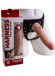 Реалистичный страпон Harness из трусиков и насадки-фаллоса - 18,5 см. - LOVETOY (А-Полимер) - купить с доставкой в Нижнем Тагиле