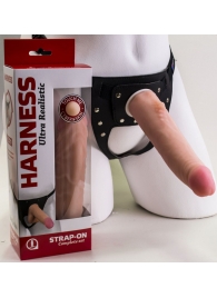 Реалистичный страпон Harness из трусиков и насадки-фаллоса - 18,5 см. - LOVETOY (А-Полимер) - купить с доставкой в Нижнем Тагиле