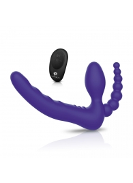 Фиолетовый безремневой страпон с пультом ДУ 7’’ Remote Control Strapless - 24 см. - Pegasus - купить с доставкой в Нижнем Тагиле