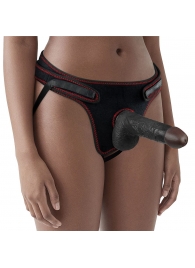 Женский темнокожий страпон Easy Strapon Set 7 Inch - 18 см. - Lovetoy - купить с доставкой в Нижнем Тагиле
