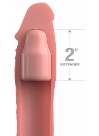 Телесная насадка-удлинитель 2 Inch Silicone X-tension with Strap - 20,3 см. - Pipedream - в Нижнем Тагиле купить с доставкой