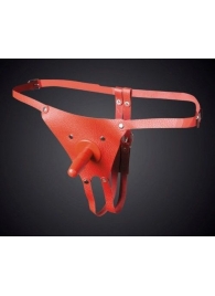 Красные кожаные универсальные трусики со штырьком для насадок - Sitabella - купить с доставкой в Нижнем Тагиле