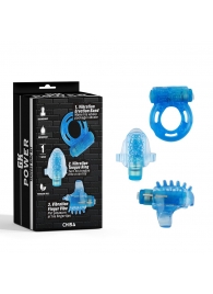 Набор из 3 синих эрекционных колец с вибрацией Teasers Ring Kit - Chisa - в Нижнем Тагиле купить с доставкой