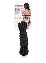 Черная хлопковая веревка для связывания - 3 м. - Lux Fetish - купить с доставкой в Нижнем Тагиле