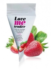 Съедобное согревающее массажное масло Love Me Tender Strawberry с ароматом клубники - 10 мл. - Love to Love - купить с доставкой в Нижнем Тагиле