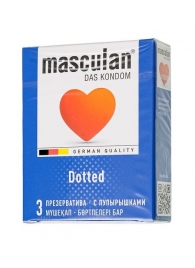 Презервативы с пупырышками Masculan Dotted - 3 шт. - Masculan - купить с доставкой в Нижнем Тагиле