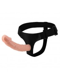 Гладкий фаллоимитатор с крупной головкой на ремешках - 19,7 см. - Baile - купить с доставкой в Нижнем Тагиле