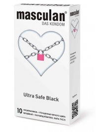 Ультрапрочные презервативы Masculan Ultra Safe Black - 10 шт. - Masculan - купить с доставкой в Нижнем Тагиле