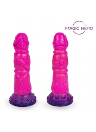 Розовый рельефный фантазийный фаллоимитатор - 20 см. - Bior toys - купить с доставкой в Нижнем Тагиле