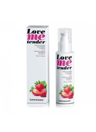 Съедобное согревающее массажное масло Love Me Tender Strawberry с ароматом клубники - 100 мл. - Love to Love - купить с доставкой в Нижнем Тагиле