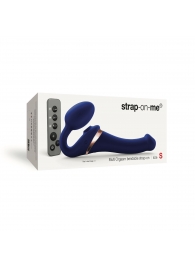 Синий безремневой страпон Multi Orgasm Size S с клиторальной стимуляцией - Strap-on-me - купить с доставкой в Нижнем Тагиле