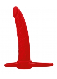 Красная насадка на пенис для двойного проникновения Black Red - 16,5 см. - ToyFa - купить с доставкой в Нижнем Тагиле
