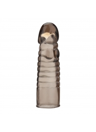 Дымчатая насадка-удлинитель Ribbed Realistic Penis Enhancing Sleeve Extension - 15,2 см. - BlueLine - в Нижнем Тагиле купить с доставкой