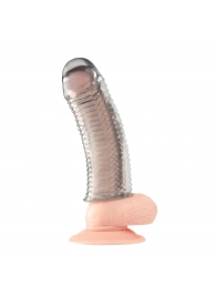 Текстурированная насадка на пенис Clear Textured Penis Enhancing Sleeve Extension - 16,5 см. - BlueLine - в Нижнем Тагиле купить с доставкой
