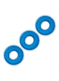 Комплект из трех голубых колец для эрекции 3-Pack Ultra-Stim Stretch Cock Rings - BlueLine - в Нижнем Тагиле купить с доставкой