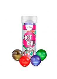 Ароматизированный лубрикант Hot Ball Mix на масляной основе (4 шарика по 3 гр.) - HotFlowers - купить с доставкой в Нижнем Тагиле
