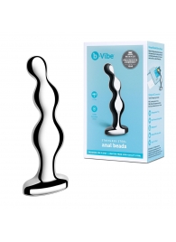 Стальной анальный фаллоимитатор для простаты Stainless Steel Anal Beads - 13 см. - b-Vibe - в Нижнем Тагиле купить с доставкой