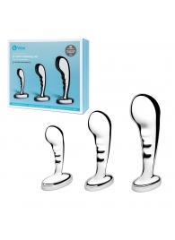 Набор из 3 стальных стимуляторов простаты Stainless Steel P-spot Training Set - b-Vibe - в Нижнем Тагиле купить с доставкой