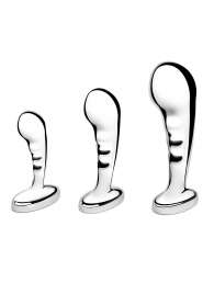 Набор из 3 стальных стимуляторов простаты Stainless Steel P-spot Training Set - b-Vibe - в Нижнем Тагиле купить с доставкой
