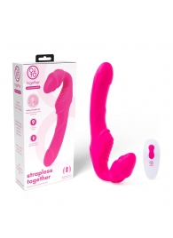 Розовый безремневой страпон на радиоуправлении Strapless Together - 22 см. - Together Toy - купить с доставкой в Нижнем Тагиле