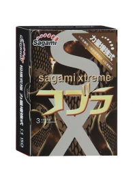 Суженные к основанию презервативы Sagami Xtreme COBRA - 3 шт. - Sagami - купить с доставкой в Нижнем Тагиле