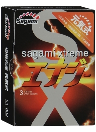 Презервативы Sagami Xtreme ENERGY с ароматом энергетика - 3 шт. - Sagami - купить с доставкой в Нижнем Тагиле
