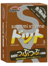 Презервативы Sagami Xtreme FEEL UP с точечной текстурой и линиями прилегания - 3 шт. - Sagami - купить с доставкой в Нижнем Тагиле