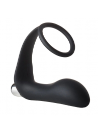 Черное эрекционное кольцо с вибропробкой Vibrating Anal Plug With Cockring - Dream Toys - в Нижнем Тагиле купить с доставкой