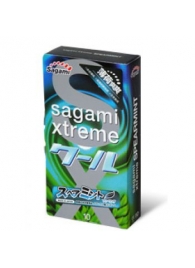 Презервативы Sagami Xtreme Mint с ароматом мяты - 10 шт. - Sagami - купить с доставкой в Нижнем Тагиле