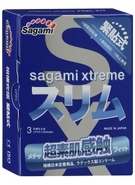 Розовые презервативы Sagami Xtreme FEEL FIT 3D - 3 шт. - Sagami - купить с доставкой в Нижнем Тагиле