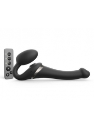 Черный безремневой страпон Multi Orgasm Size S с клиторальной стимуляцией - Strap-on-me - купить с доставкой в Нижнем Тагиле