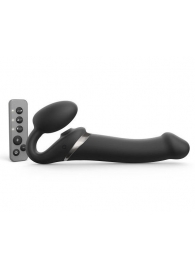 Черный безремневой страпон Multi Orgasm Size L с клиторальной стимуляцией - Strap-on-me - купить с доставкой в Нижнем Тагиле