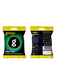 Ультратонкие презервативы Ganzo Ultra thin в мягкой упаковке - 3 шт. - Ganzo - купить с доставкой в Нижнем Тагиле