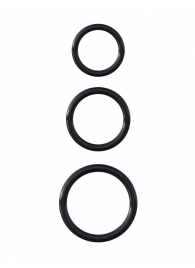Набор из трех черных эрекционных колец Silicone 3-Ring Stamina Set - Pipedream - в Нижнем Тагиле купить с доставкой