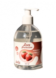 Лубрикант на водной снове Love Protection Strawberry с ароматом клубники - 300 мл. - Lola Games - купить с доставкой в Нижнем Тагиле