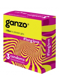 Презервативы с анестетиком для продления удовольствия Ganzo Long Love - 3 шт. - Ganzo - купить с доставкой в Нижнем Тагиле