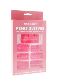 Набор из 7 розовых насадок на пенис ONE-A-DAY PENIS SLEEVES PINK - Seven Creations - в Нижнем Тагиле купить с доставкой