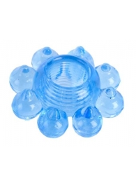 Голубая гелевая насадка-цветок - Toyfa Basic - в Нижнем Тагиле купить с доставкой
